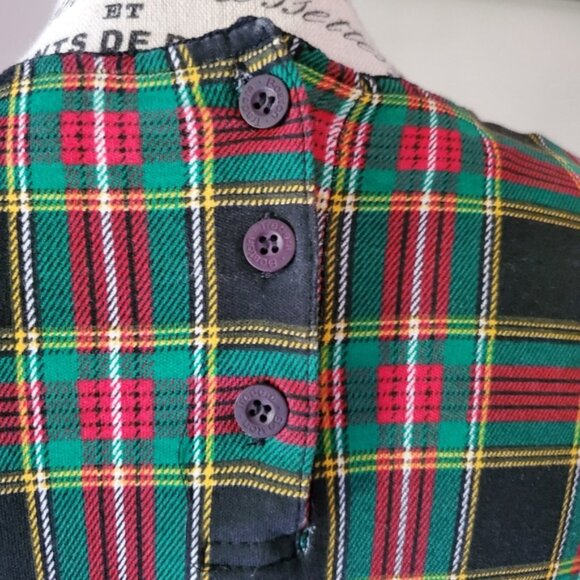 Vintage plaid A-line babydoll long sleeve dress - Picture 5 of 6